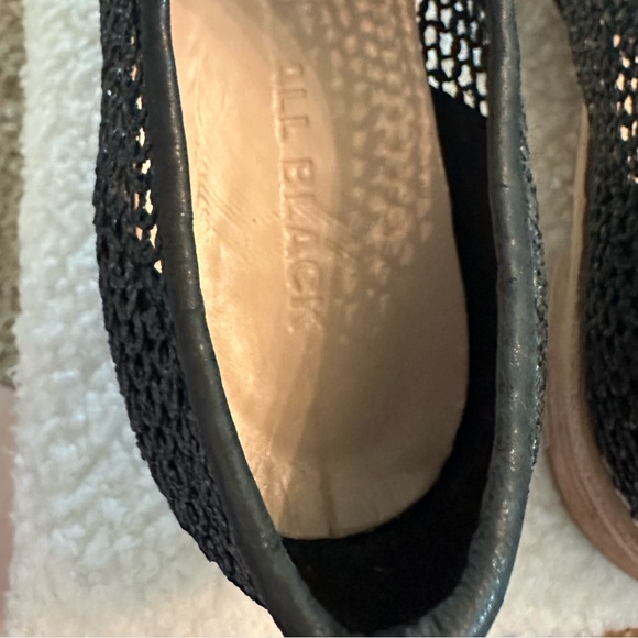 All Black Mesh Black Oxfords Leather Anthropologie Flats UK 41 or 10.5 - Picture 6 of 12